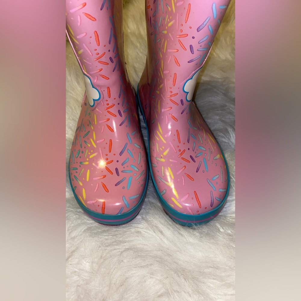 Pink W/ Blue Trolls Poppy Rain Boot used - Picture 4 of 7